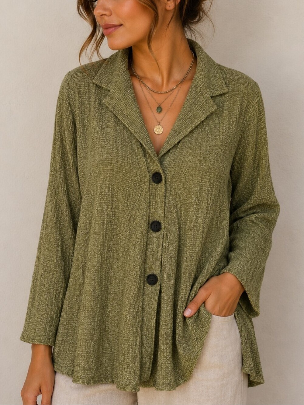 VTG MILL VALLEY Acid Green Tattersall Seersucker Oversized Lagenlook Shacket